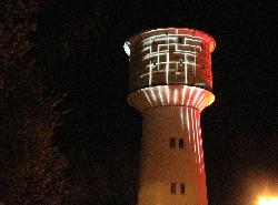 "KELVIN", sich veränderndes Lichtkunstwerk auf dem Wasserturm von Neumünster, 2010